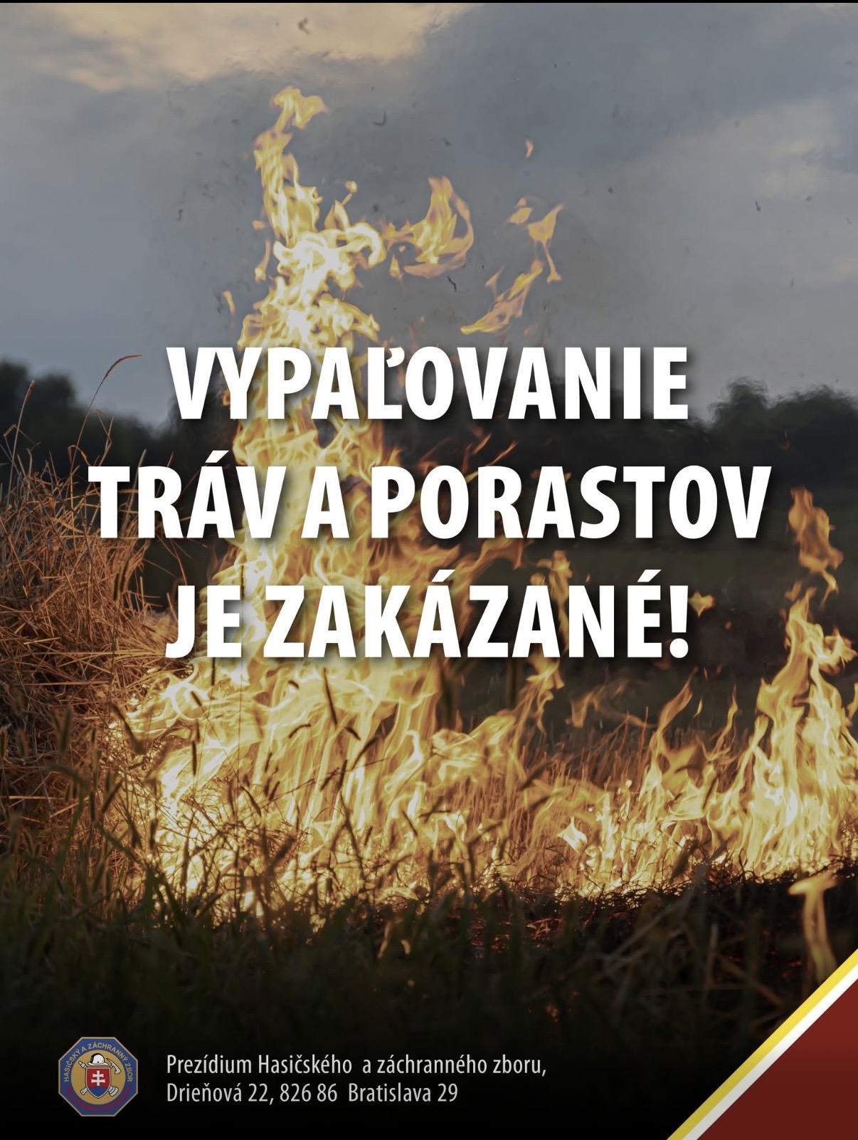 Vypaľovanie tráv a porastov je zakázané